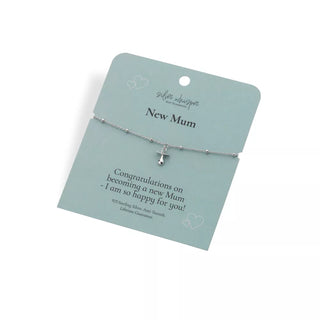 Stříbrný náramek Hot Diamonds Silver Whisper New Mum s kartičkou