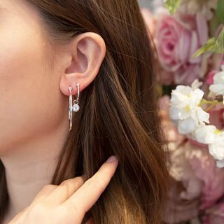 Stříbrné náušnice Hot Diamonds Hoops Topaz DE628