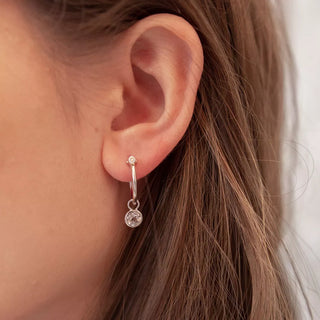 Stříbrné náušnice Hot Diamonds Hoops Topaz DE628
