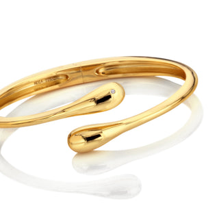Pevný pozlacený stříbrný náramek Hot Diamonds X Golden Edit Droplet DC240