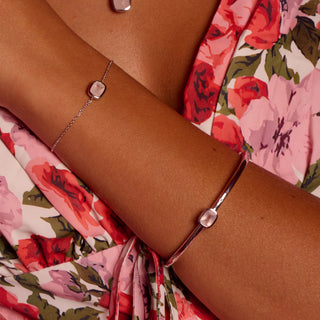 Pevný stříbrný náramek Hot Diamonds Rose Quartz DC241