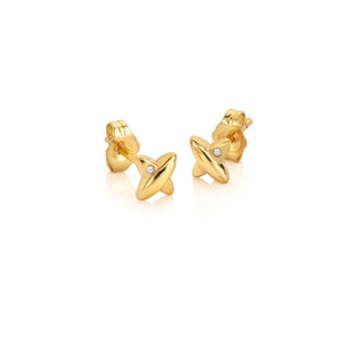 Pozlacené stříbrné náušnice Hot Diamonds X Golden Edit Coupled DE900