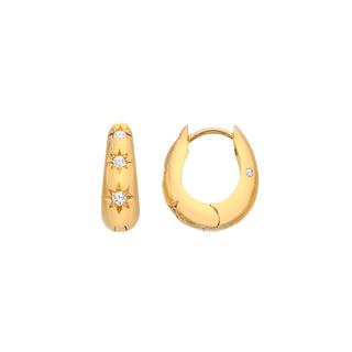 Pozlacené stříbrné náušnice Hot Diamonds X Golden Edit Tender DE916