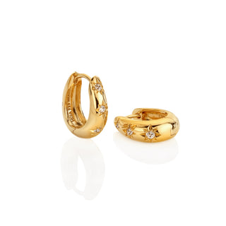 Pozlacené stříbrné náušnice Hot Diamonds X Golden Edit Tender DE916