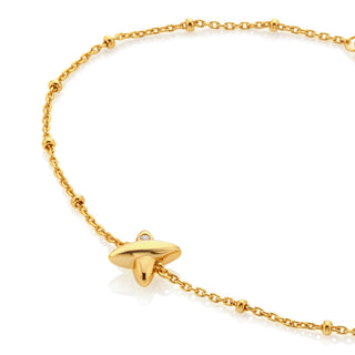 Pozlacený stříbrný náramek Hot Diamonds X Golden Edit Coupled DL727