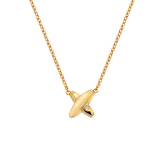 Pozlacený stříbrný náhrdelník Hot Diamonds X Golden Edit Coupled DN239