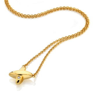 Pozlacený stříbrný náhrdelník Hot Diamonds X Golden Edit Coupled DN239