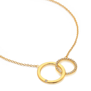 Pozlacený stříbrný náhrdelník Hot Diamonds X Golden Edit Interlocking DN252