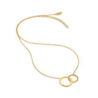 Pozlacený stříbrný náhrdelník Hot Diamonds X Golden Edit Interlocking DN252