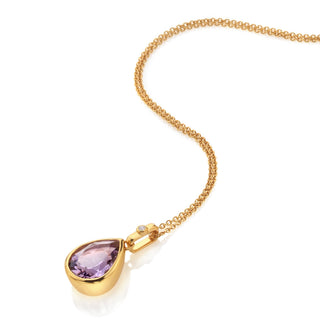 Pozlacený stříbrný náhrdelník Hot Diamonds X Golden Edit Amethyst DP1110