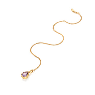Pozlacený stříbrný náhrdelník Hot Diamonds X Golden Edit Amethyst DP1110