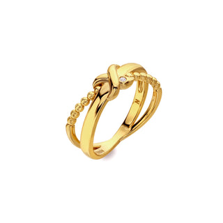 Pozlacený stříbrný prsten Hot Diamonds X Golden Edit Coupled DR328
