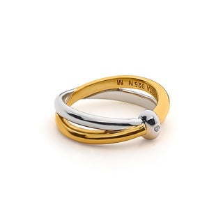 Pozlacený stříbrný prsten Hot Diamonds Eternity DR331