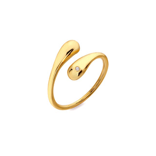 Pozlacený stříbrný prsten Hot Diamonds X Golden Edit Droplet DR333