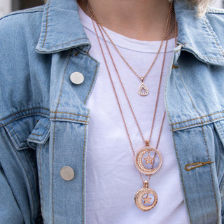 Přívěsek Hot Diamonds Emozioni Notturno Drop Coin Rose Gold 25 mm EC522