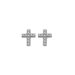 Stříbrné náušnice Hot Diamonds Silver Whisper Cross SWE017