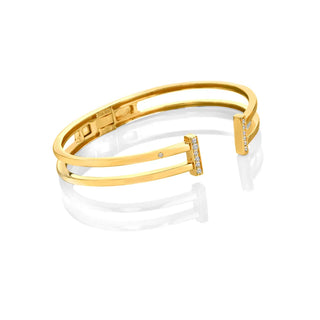 Pozlacený stříbrný náramek Hot Diamonds X Golden Edit Much Loved DC231