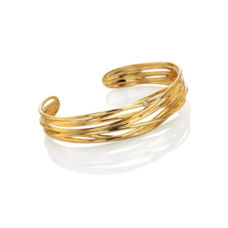 Pozlacený stříbrný náramek Hot Diamonds X Golden Edit String DC238