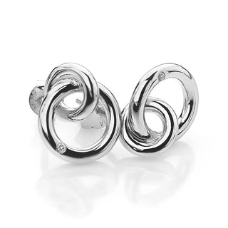Stříbrné náušnice Hot Diamonds Eternity Interlocking Silver Stud DE308