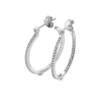 Stříbrné náušnice Hot Diamonds Hoops Topaz DE623