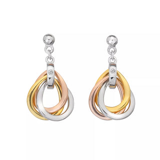 Náušnice Hot Diamonds Trio Teardrop RG DE645