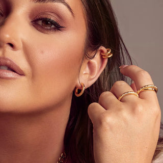 Stříbrné pozlacené náušnice single Cuff Hot Diamonds x Jac Jossa Hope DE682