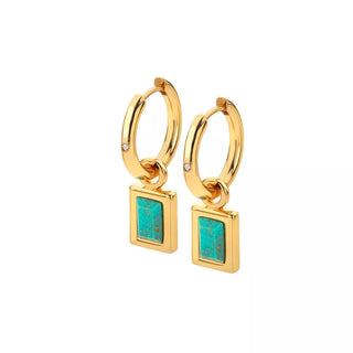Pozlacené náušnice Hot Diamonds X Gemstones Rectangle DE764