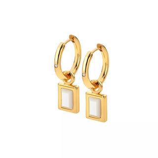 Pozlacené náušnice Hot Diamonds X Gemstones Rectangle DE765