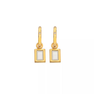 Pozlacené náušnice Hot Diamonds X Gemstones Rectangle DE765