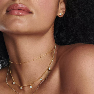 Pozlacené náušnice Hot Diamonds X Gemstones Square DE770