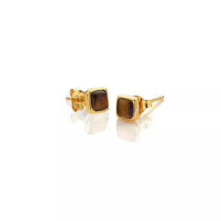 Pozlacené náušnice Hot Diamonds X Gemstones Square DE772
