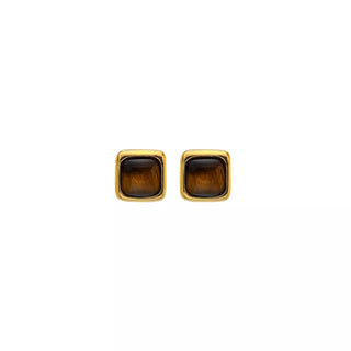 Pozlacené náušnice Hot Diamonds X Gemstones Square DE772