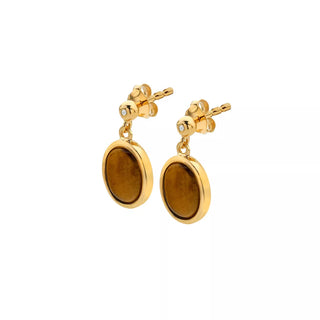 Pozlacené náušnice Hot Diamonds X Gemstones Oval DE777