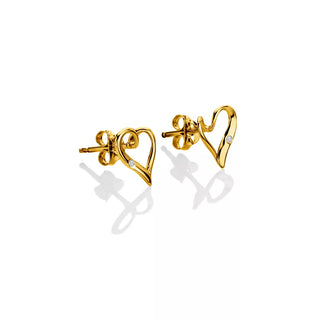 Pozlacené stříbrné náušnice Hot Diamonds X Golden Edit Heart DE848