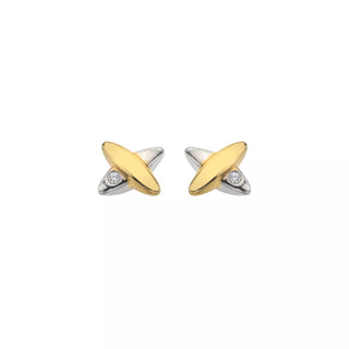 Pozlacené stříbrné náušnice Hot Diamonds Coupled DE859