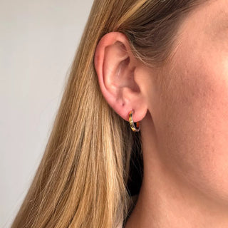 Pozlacené stříbrné náušnice Hot Diamonds Parellel DE863