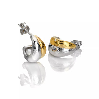 Pozlacené Stříbrné náušnice Hot Diamonds Droplet DE872