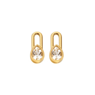 Pozlacené stříbrné náušnice Hot Diamonds X Golden Edit Solitaire DE880