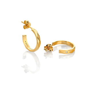 Pozlacené stříbrné náušnice Hot Diamonds X Golden Edit Harlequin DE883