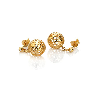 Pozlacené stříbrné náušnice Hot Diamonds X Golden Edit Orb DE884