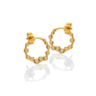 Pozlacené stříbrné náušnice Hot Diamonds X Golden Edit Tender DE894