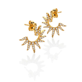 Pozlacené stříbrné náušnice Hot Diamonds X Golden Edit SOL DE898