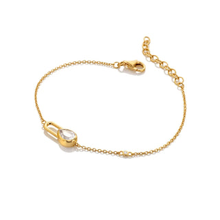 Pozlacený stříbrný náramek Hot Diamonds X Golden Edit Solitaite DL723