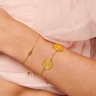 Pozlacený stříbrný náramek Hot Diamonds X Golden Edit Athena DL724