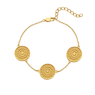 Pozlacený stříbrný náramek Hot Diamonds X Golden Edit Athena DL724