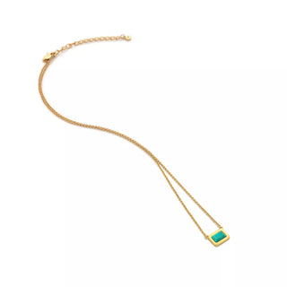 Pozlacený náhrdelník Hot Diamonds X Gemstones Rectangle DN179