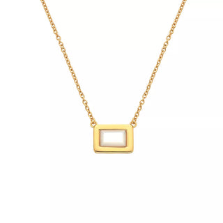 Pozlacený náhrdelník Hot Diamonds X Gemstones Rectangle DN180