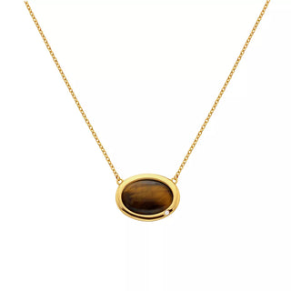 Pozlacený náhrdelník Hot Diamonds X Gemstones Oval DN188