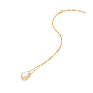 Pozlacený náhrdelník Hot Diamonds X Gemstones Oval DN189