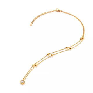 Pozlacený náhrdelník Hot Diamonds X Gemstones s bílím topazem DN196